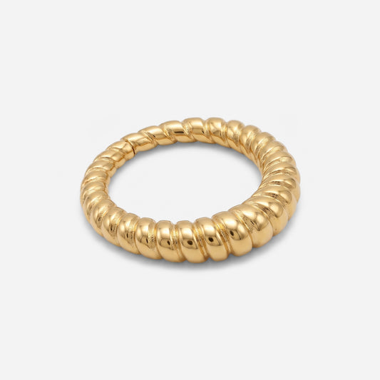 Anel Agatha em aço inoxidável dourado