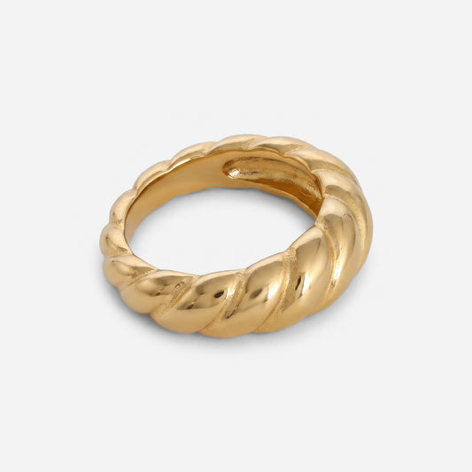 Anel Penélope em aço inoxidável dourado