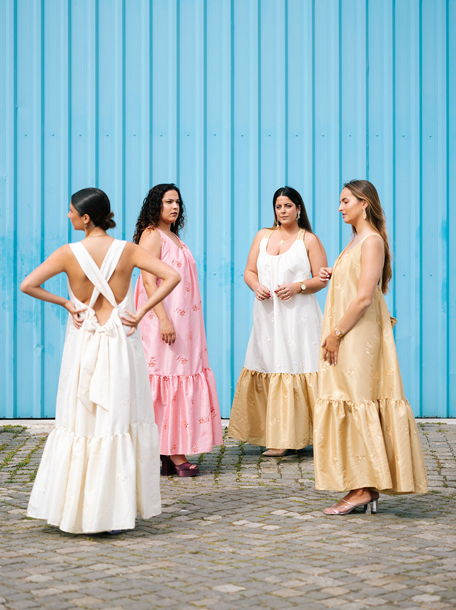 VESTIDO ISABEL | DOURADO E BRANCO